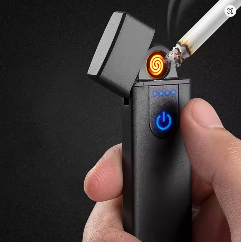 USB Rechargeable Touch-Sensitive Windproof Cigarette Lighter – Flameless Electric Lighter for Outdoor & Indoor Use