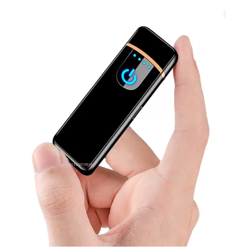 USB Rechargeable Touch-Sensitive Windproof Cigarette Lighter – Flameless Electric Lighter for Outdoor & Indoor Use