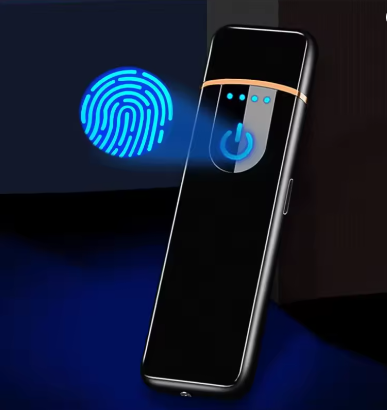 USB Rechargeable Touch-Sensitive Windproof Cigarette Lighter – Flameless Electric Lighter for Outdoor & Indoor Use