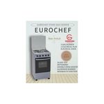 Eurochef 50*50, 3 Gas Jet Burners + 1 Hot Plate Standing Gas Cooker + Electric Oven