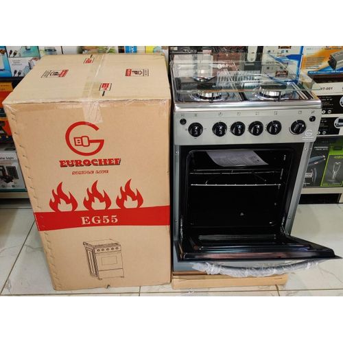 Eurochef 50*50, 3 Gas Jet Burners + 1 Hot Plate Standing Gas Cooker + Electric Oven