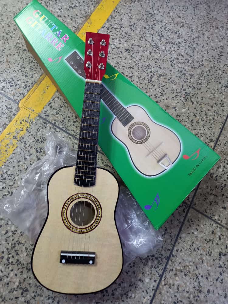 Kids' Acoustic Toy Guitar - 23 Inch 6-String Wooden Simulation Guitar for Beginners & Toddlers - Musical Instrument Learning Toy.Made from wood for a better feel, sound, and durability compared to all