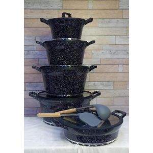 🥢🔅limited Offer🔅🥢Bosch 12PCS German Granite Nonstick Cookware With Silicone Lid And Spoons🍆Non-stick granite coating with semi-glass lid
Specially designed bottom for better heat efficiency
Easy