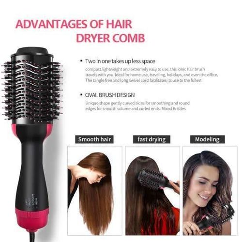 Buy now 2 In 1 Hair Dryer Brush And Hair Curler Hot Comb Hair Blower Electric Hot Air Brush Blow Dry and Curler Combo With 3 Heat Setting😶‍🌫️One Step Hair Dryer & Hair styling & hair curling】 You ca