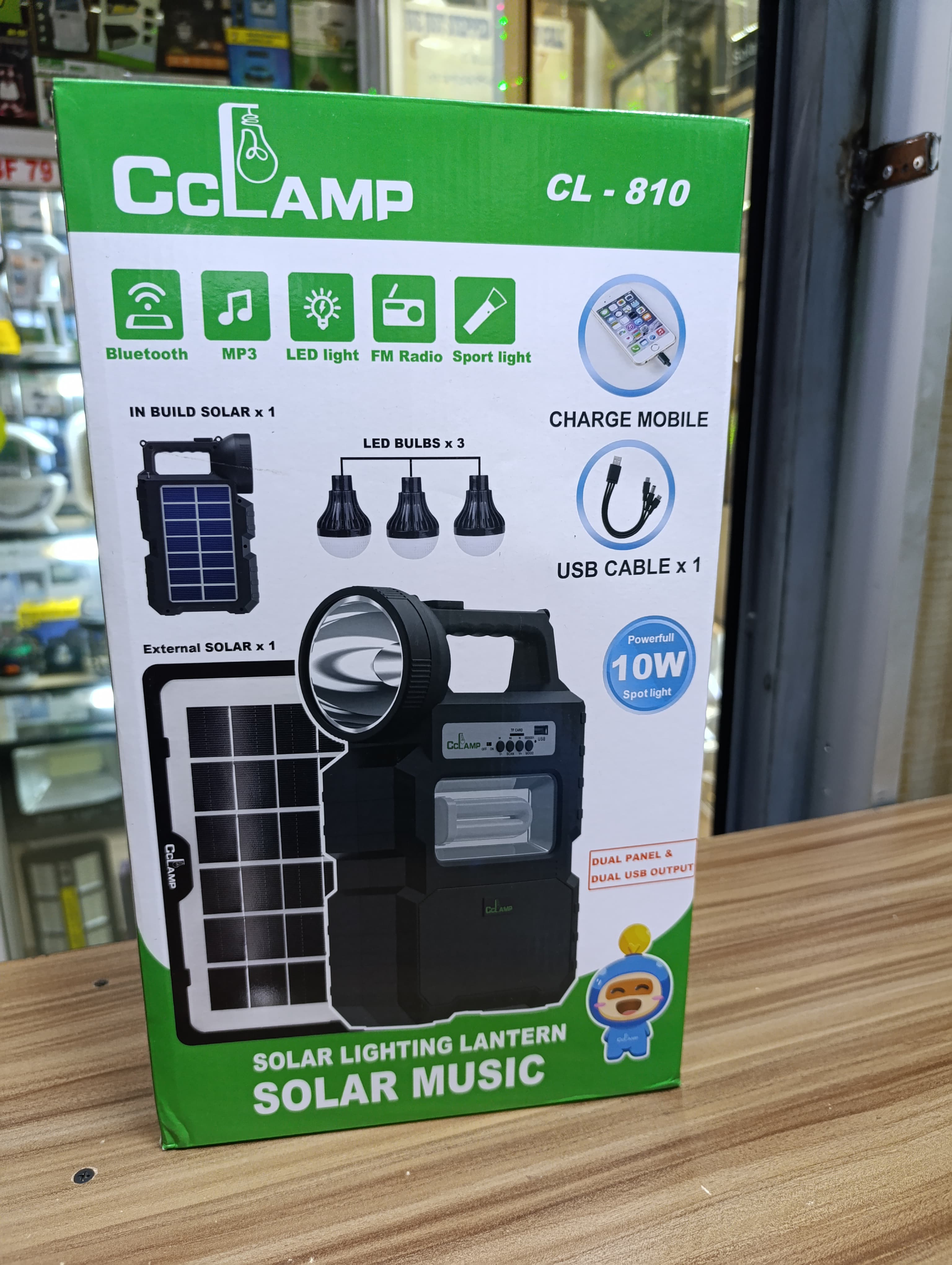 🎇CcLamp Solar Lighting System With Dual Solar Panel, 3 Bulbs, Bluetooth Speaker, FM Radio, Spotlight And Mobile Charging🎇provides you with continuous current for illuminating and charging of mobile