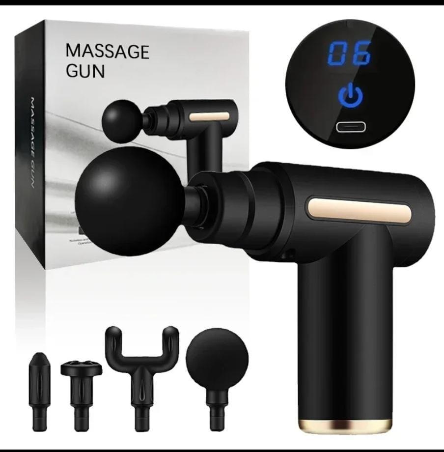 Fascial Portable Deep Tissue Mini Massage Gun Pain Relief With 4 Heads🎉Relieve pain, loosen tight muscles, and recover faster with this powerful 4-Head Physiotherapy Massage Gun. Designed for deep ti