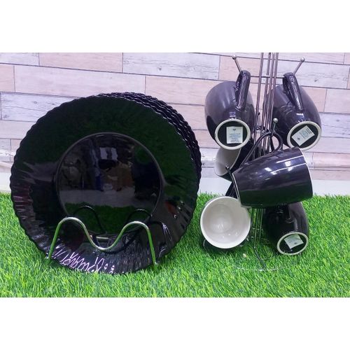 🥰SPECIAL OFFER☀️Sundabest 12pcs Unique Dinner Set of 6 mugs and 6 plates🦋Ceramic
Color: Black
Packing: 12pcs
6 mugs and 6plates
dishwasher and microwave  safe
Attractive
Extra Strong
Light and porta