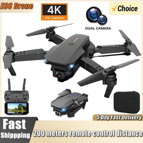 😎D_rone With One Camera- Foldable WiFi D_rone, 3D Flips,Altitude Hold D_rone for Adults Beginners Mini D_rone E88😎Dual Camera Options:Choose between 1080P and 4K dual cameras for high-definition aer