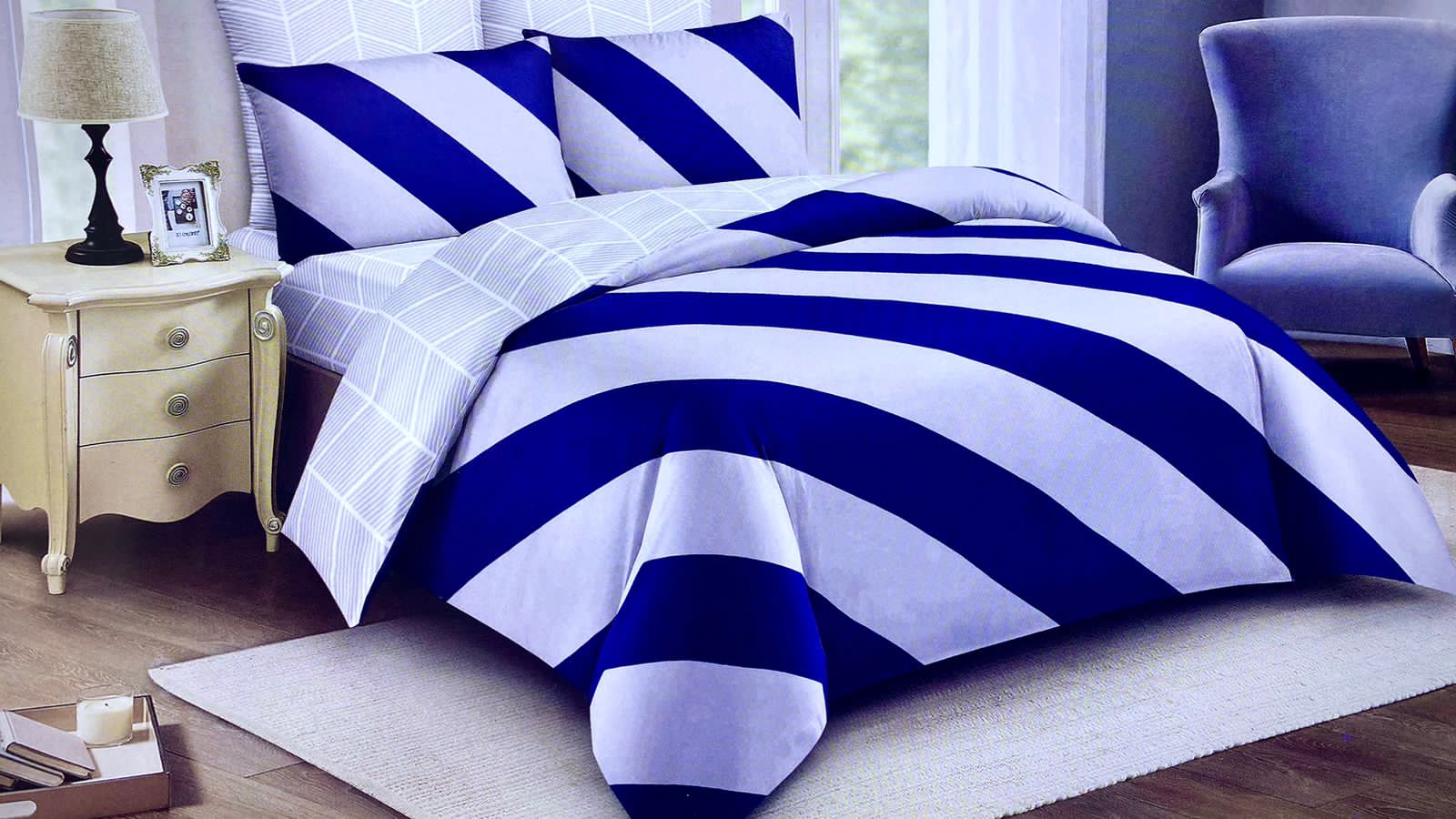 🤑4pc Unique Premium Binded Duvet 5*6, 100% Cotton(1 Duvet, 1 Bedsheet& 2 Pillowcases)🎇Premium Quality Material – Made from 100% cotton, ensuring breathability, softness, and long-lasting durability.