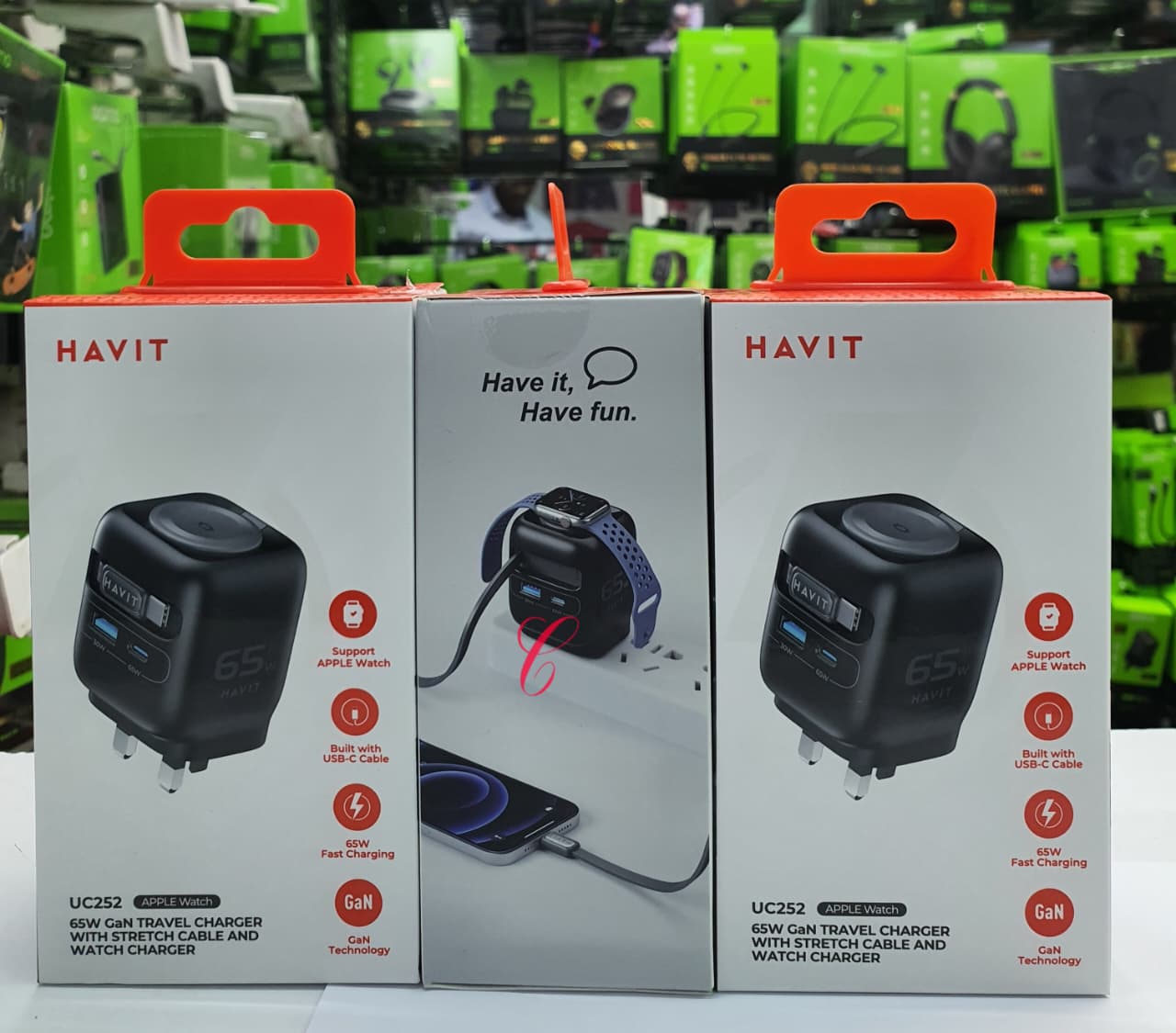 NEW PRODUCT🔥;Havit UC252 65W GaN Travel Charger Multi-Port USB-C + USB-A + Wireless Apple Watch Charger Fast PD Charging😶‍🌫️65W GaN Fast Charging delivers high power in a compact, heat-efficient de