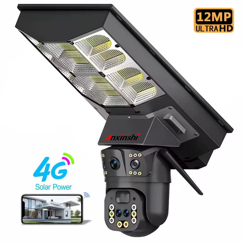 SHOP WITH US🦋Solar Light Two-Way Audio Communication Talk Support V380 Pro App 450W Watts Two-In-One Outdoor Security Led Solar Street Light Integrated With 12MP 4G Simcard PTZ Rotating Outdoor CCTV