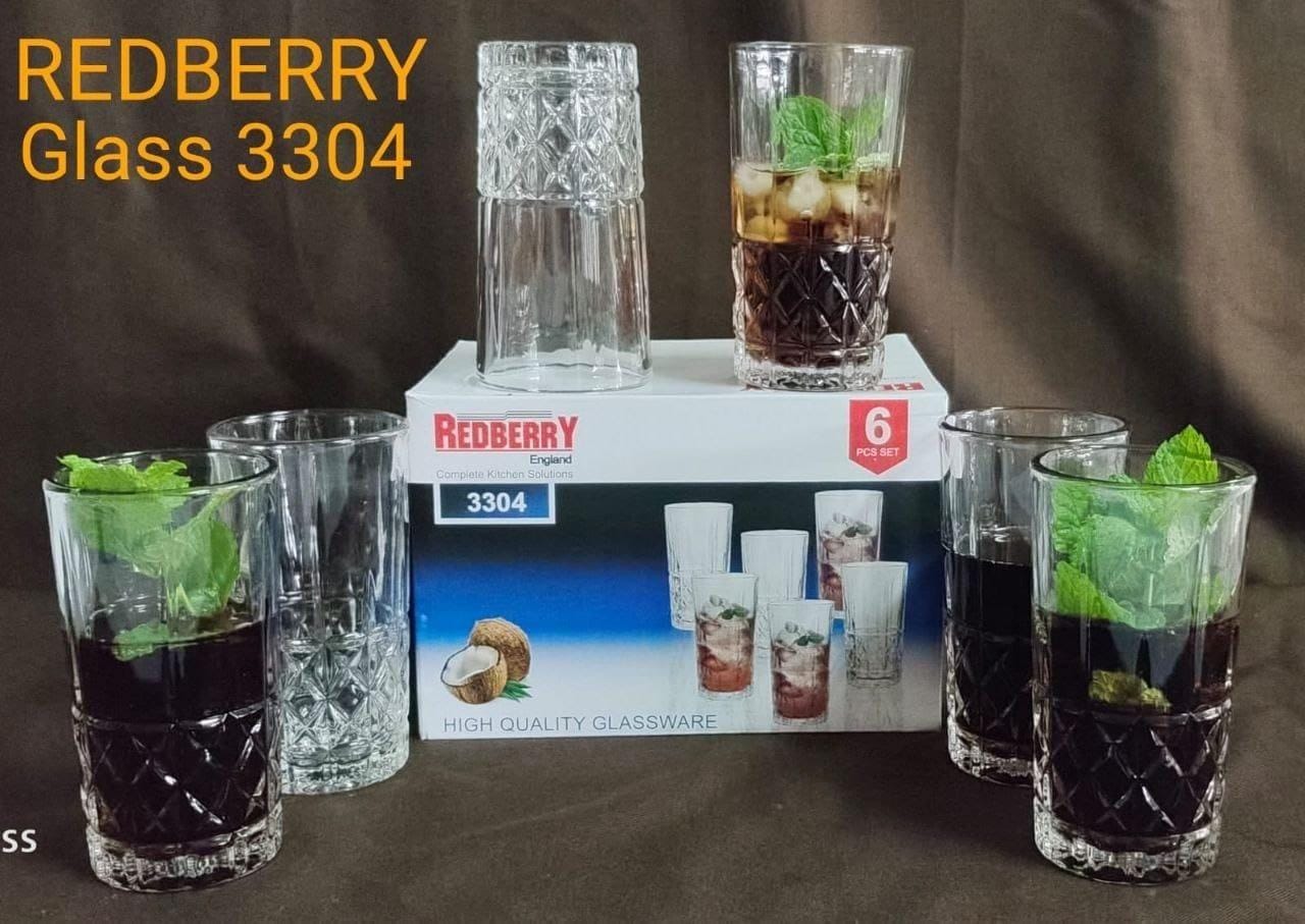 REDBERRY PREMIUM RANGE OF CRYSTAL CLEAR GLASS 🧶Classic water shape is crafted with fire-polished rim. Machine-made using the latest technology to resemble the quality of hand-blown stemware at an eve