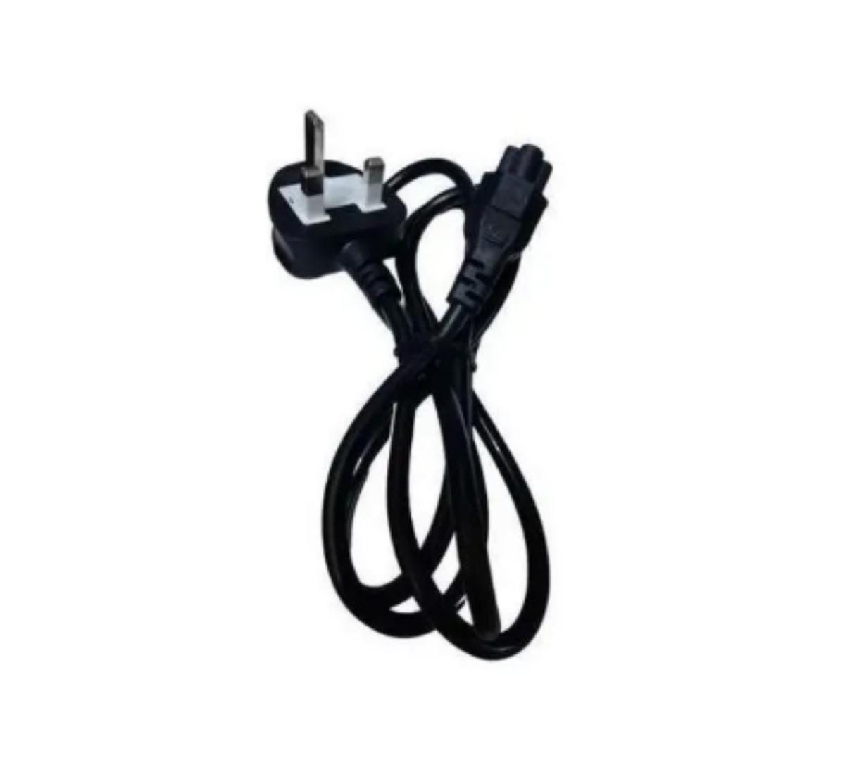 Laptop C5 Cloverleaf 3 pin UK type power cord for laptops and computers chargers. HP, Lenovo,Acer, Samsung,Dell, Toshiba