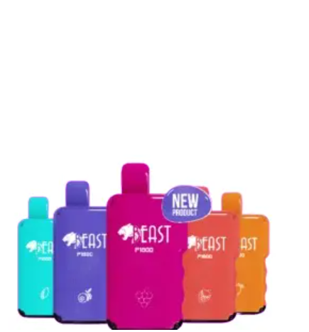 1800 Puffs Beast rechargeable High Capacity Strawberry Flavour Vape Pen - Ready To Puff And Go Electronic Cigarette Smoke Smoking Random 1800Puffs