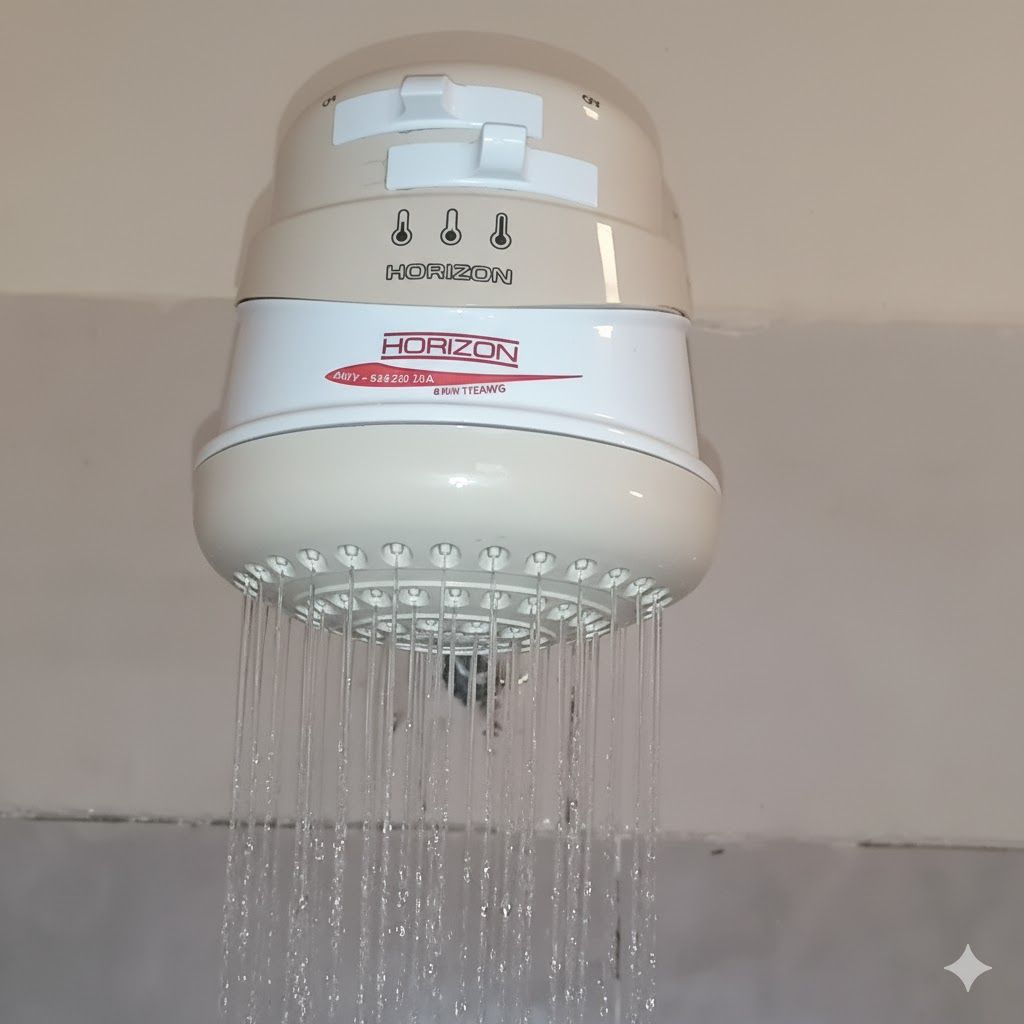 Original Horizon For Salty and Normal Water Automatic Instant Hot Water Shower Heater, shower head.