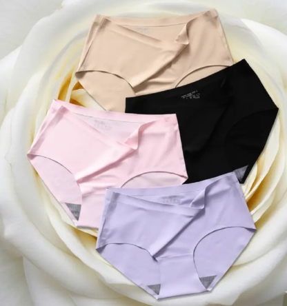 Womens 6PC colors random Silk Seamless Underwear Invisible Panties Lingerie Brief Gift for Girlfriend Wife