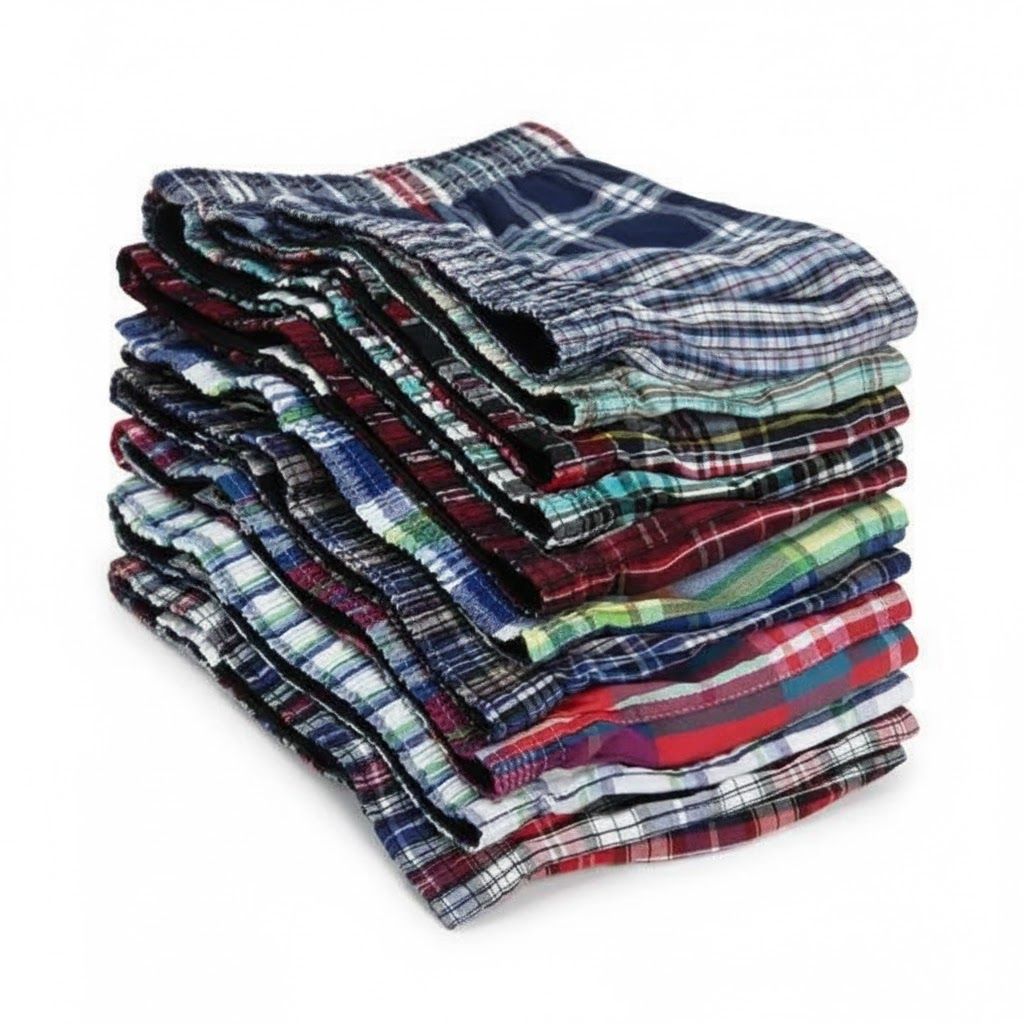 Men’s boxers 6PCs BEST  Cotton Boxer Shorts – Breathable, Ultra-Soft, Comfortable & Stylish Plaid Underwear with Elastic Waistband for Everyday Wear, Lounging, Sleeping & All-Day Freshness