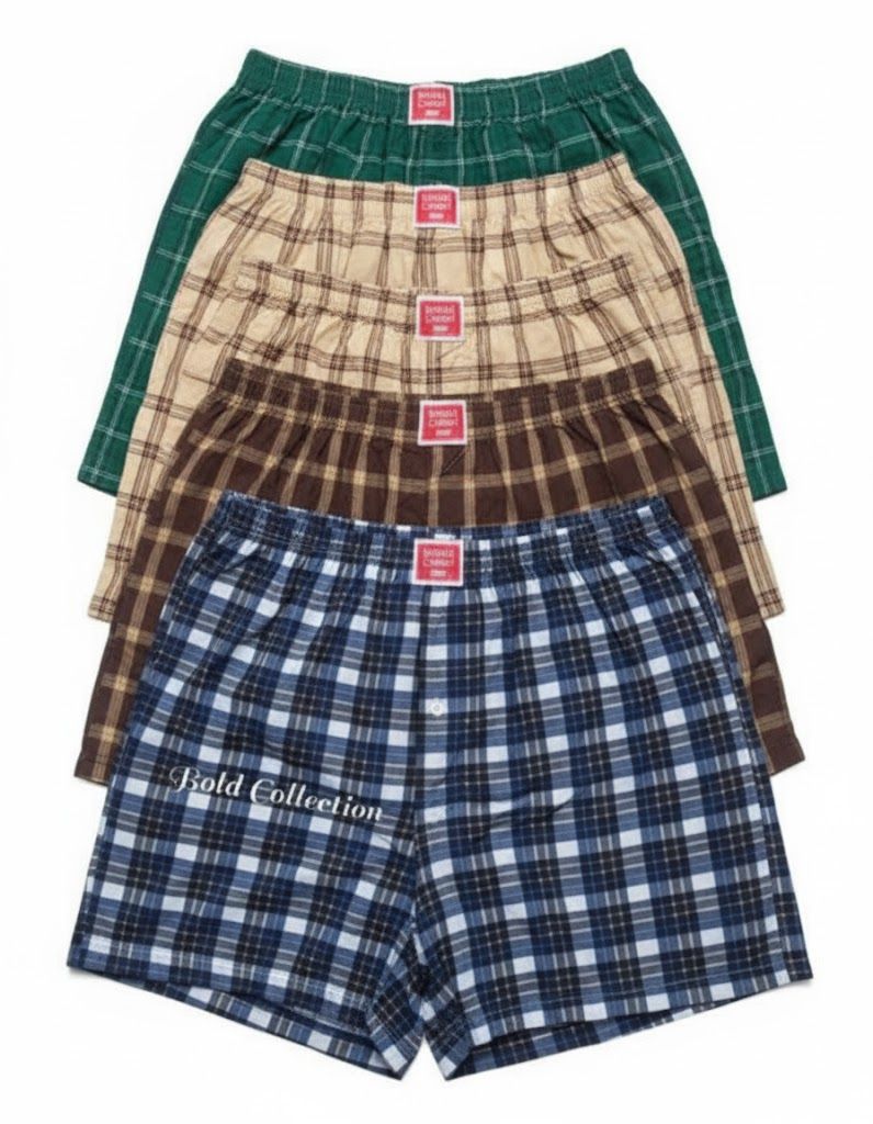 Men’s boxers 6PCs BEST  Cotton Boxer Shorts – Breathable, Ultra-Soft, Comfortable & Stylish Plaid Underwear with Elastic Waistband for Everyday Wear, Lounging, Sleeping & All-Day Freshness
