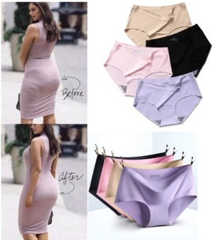 Womens 6PC colors random Silk Seamless Underwear Invisible Panties Lingerie Brief Gift for Girlfriend Wife