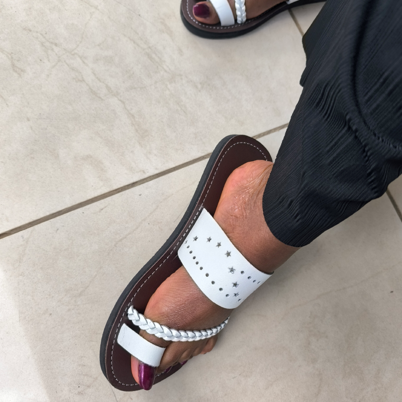 Women's Shoes Sandals Leather ladies Flats Sandals New Flat-soled ladies Sandals Large Size Women Shoes Flat Sandals Retro Girls Simple Open Shoes for Ladies