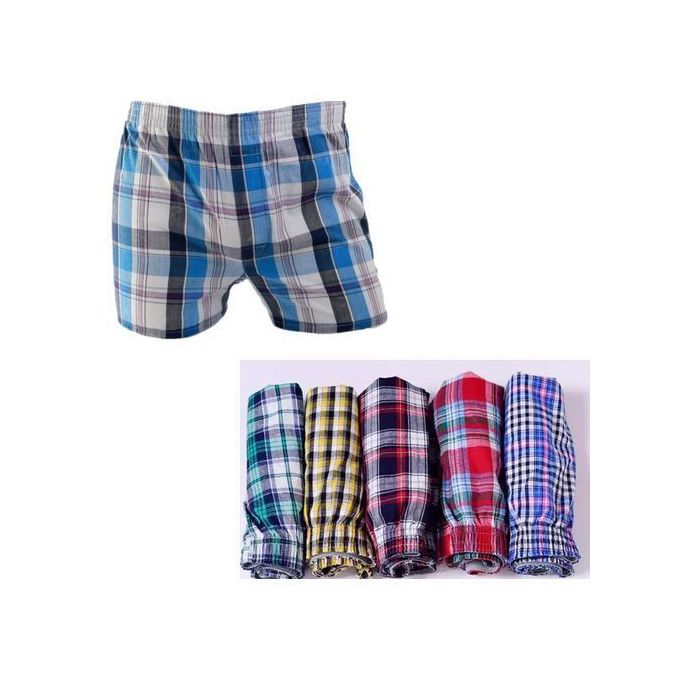 6PCs Quality Cotton Men's Checked Boxer Short