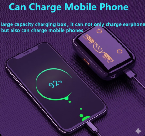 M19 TWS Bluetooth Earbuds – LED Digital Display, Touch Control, 9D Stereo Sound, Noise-Cancelling In-Ear Design with Emergency Power Bank Case