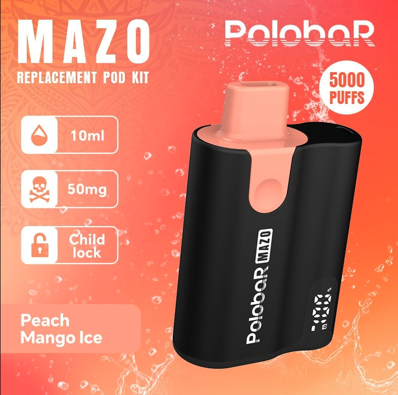 POLOBAR MAZO Starter Kit | 5000 Puffs Disposable Vape | Mesh Coil Tech & Type-C Rechargeable