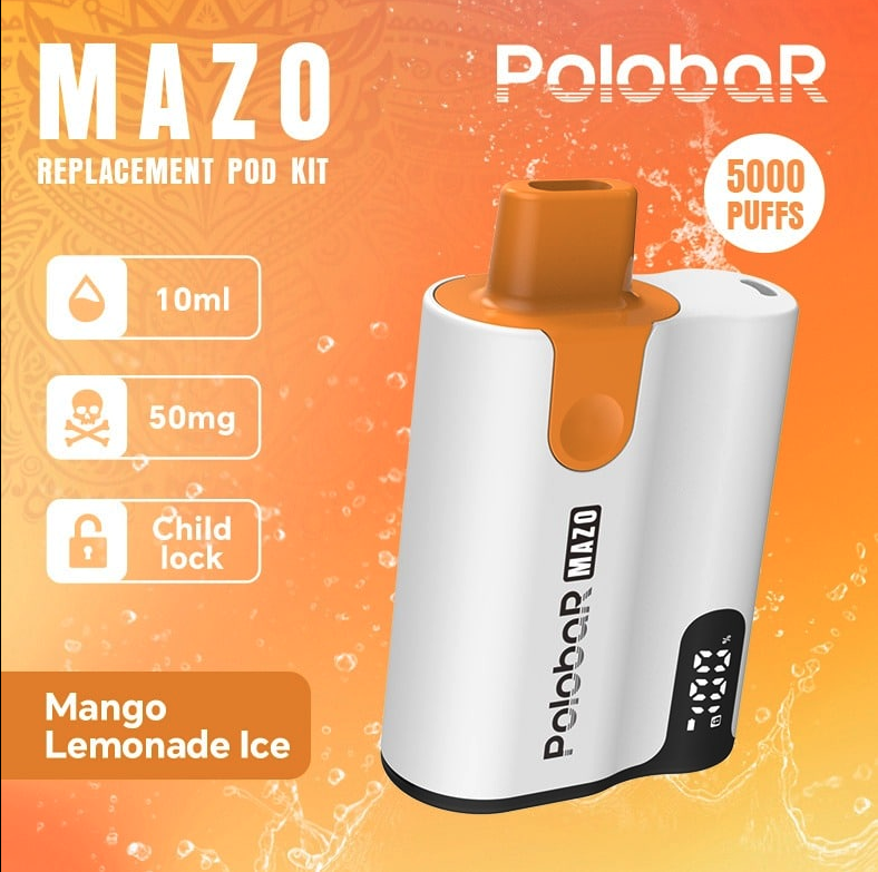 POLOBAR MAZO Starter Kit | 5000 Puffs Disposable Vape | Mesh Coil Tech & Type-C Rechargeable