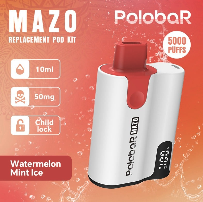 POLOBAR MAZO Starter Kit | 5000 Puffs Disposable Vape | Mesh Coil Tech & Type-C Rechargeable