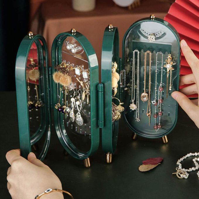 Foldable 4-Layer Jewelry Organizer Box with Mirror – Earring & Necklace Holder (153 Holes) 💎
Keep your jewelry neat, protected, and easy to access.ideal for women and girls at home or while traveling