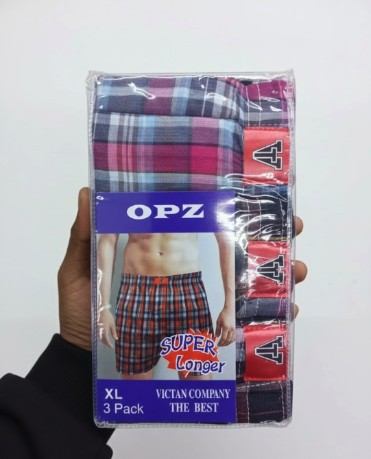 3pcs  Quality Cotton Men's Checked Boxer Short Premium Comfort: Crafted from breathable, high-quality fabric designed for all-day wear and maximum airflow.