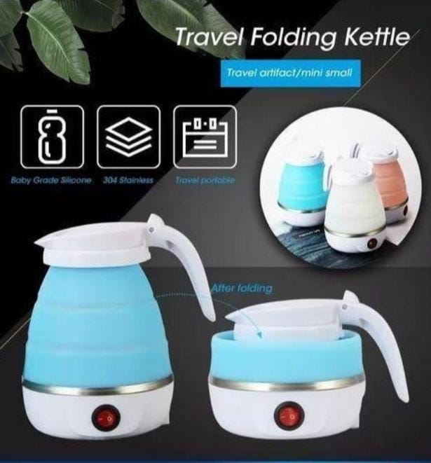 Ultra-Compact Travel Folding Electric Kettle – Portable Mini Silicone Water Boiler with 304 Stainless Steel Base 
perfect for travel Quick boiling automatic power off
