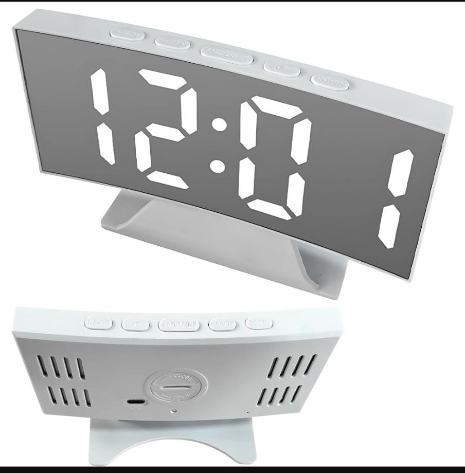 Electronic digital LED mirror Alarm clock with thermometer and memory