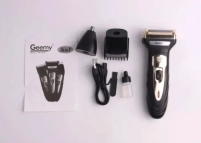 Geemy 3-in-1 Professional Barber Clipper & Shaver – Rechargeable Hair Cutting Machine for Kinyozi Use/BEST Rechargeable Smoother Hair Shaving Machine
