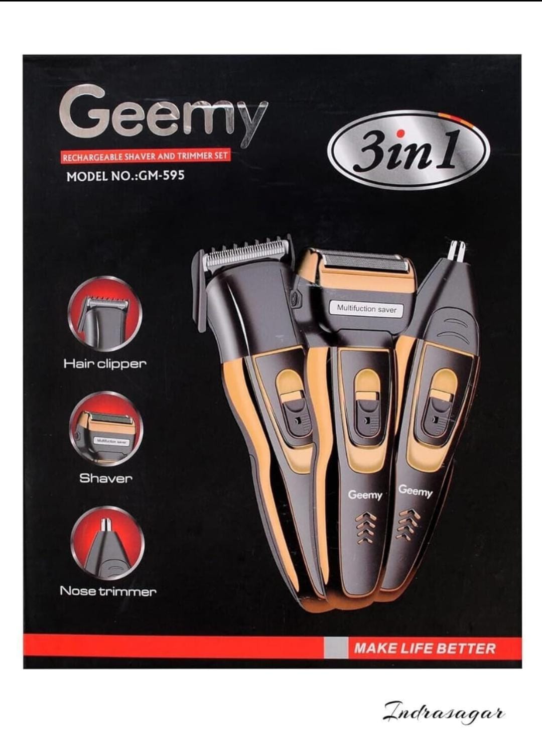 Geemy 3-in-1 Professional Barber Clipper & Shaver – Rechargeable Hair Cutting Machine for Kinyozi Use/BEST Rechargeable Smoother Hair Shaving Machine