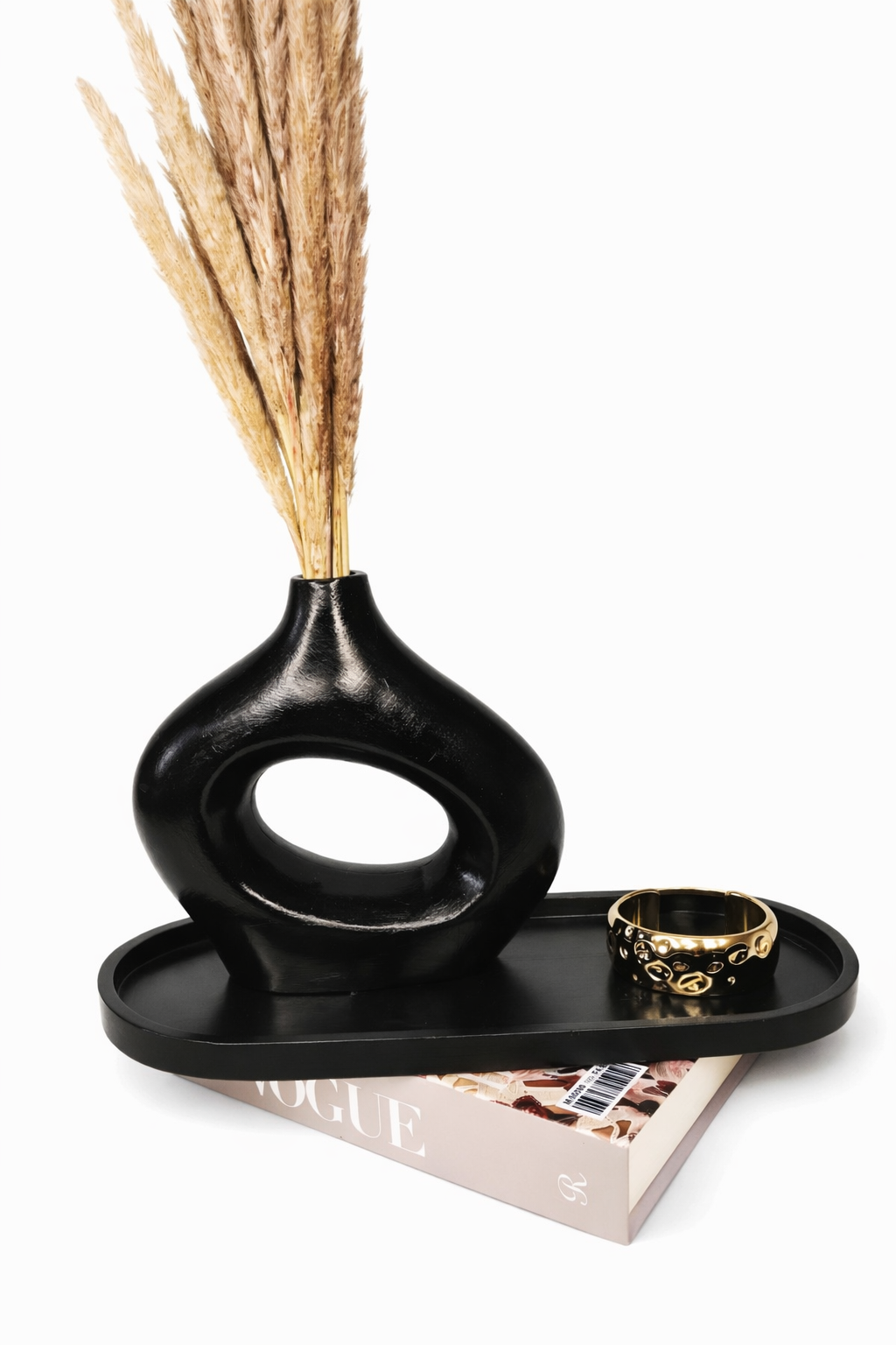 HOT BLACK DEAL!!2PC Modern Hollow Decorative Flower Vase +Big oval tray home Decor, Ideal artificial flowers, Perfect for home, office, or gift purposes