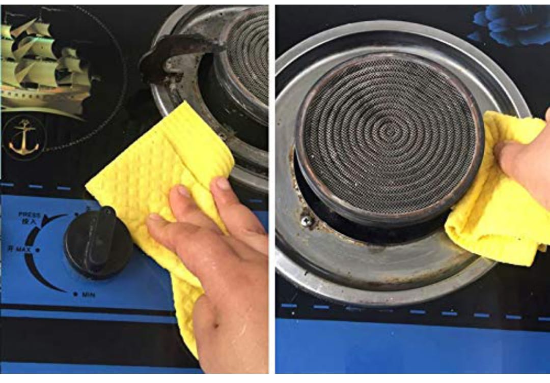 Reusable Kitchen Dishcloths - Ultra Absorbent Dish Towels for Washing Dishes - Cellulose Sponge Cloth Cleaning Rag - Assorted