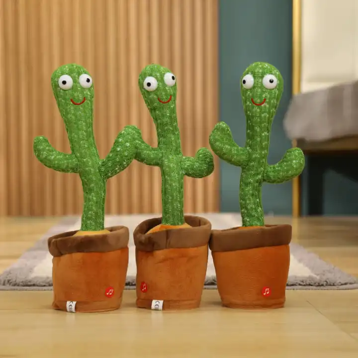 Dancing Cactus Baby Talking Repeats What You Say Boy Toys, Mimicking Toy with LED English Sing 15 Second Voice Recorder Musical