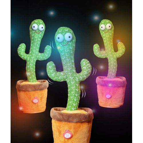 Dancing Cactus Baby Talking Repeats What You Say Boy Toys, Mimicking Toy with LED English Sing 15 Second Voice Recorder Musical