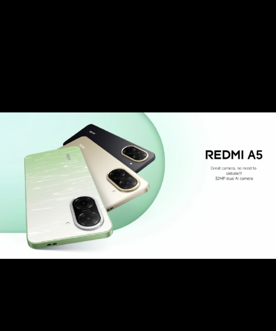 Redmi A5  Display 6.88" 4GB + 128GB Dual SIM 32MP main camera 8MP front camera 5200mAh battery Side fingerprint sensor USB Type-C Phones SmartPhone