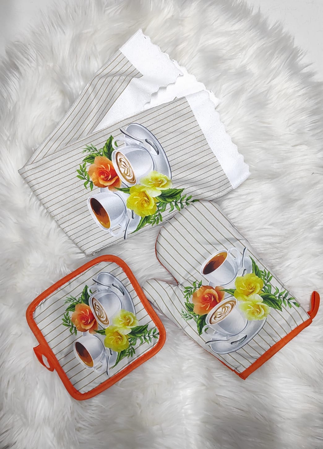 3piece Kitchen glove set, Potholders Pad, pot rest and Stove Oven Gloves Set Mitts, kitchen mitten set, kitchen sufuria holder set, Heat Resistant Thermal Anti-heat Take Hot Pot Cooking Baking Gloves