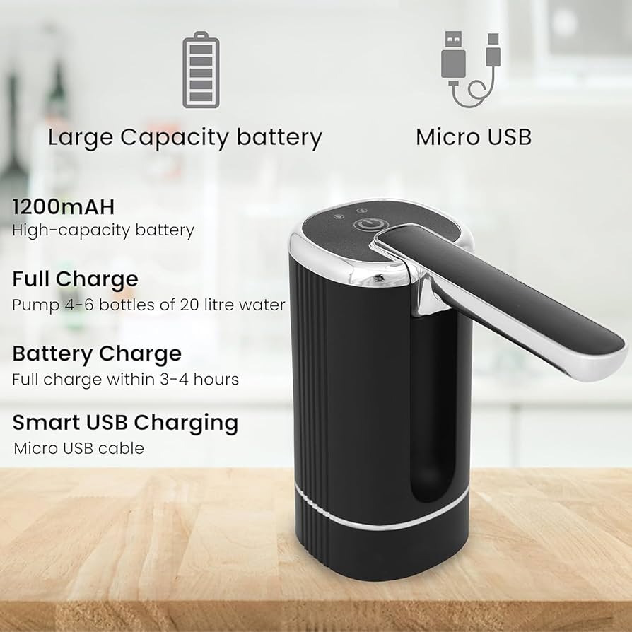 Rechargeable Foldable Spout Automatic Water Dispenser – Portable & Easy-to-Use
This automatic water dispenser makes it easy to pour water from large bottles with just one touch