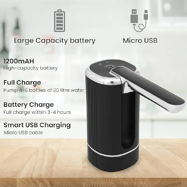 Rechargeable Foldable Spout Automatic Water Dispenser – Portable & Easy-to-Use
This automatic water dispenser makes it easy to pour water from large bottles with just one touch