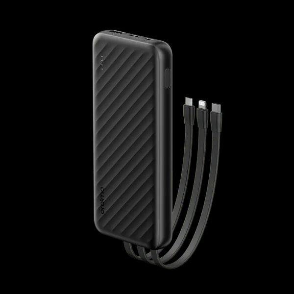 Oraimo Power Bank Slice Link OPB-P5101 10,000mAh  Built-in Micro, Type-C & Lightning Cables | Fast Charging | Slim & Portable
