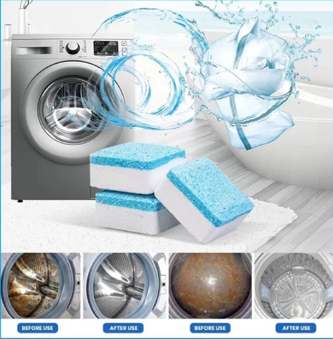 12PCS Washing Machine Cleaning Tablets,Deep Clean, Odor Remover & Limescale Descaler for Front & Top Load Washers