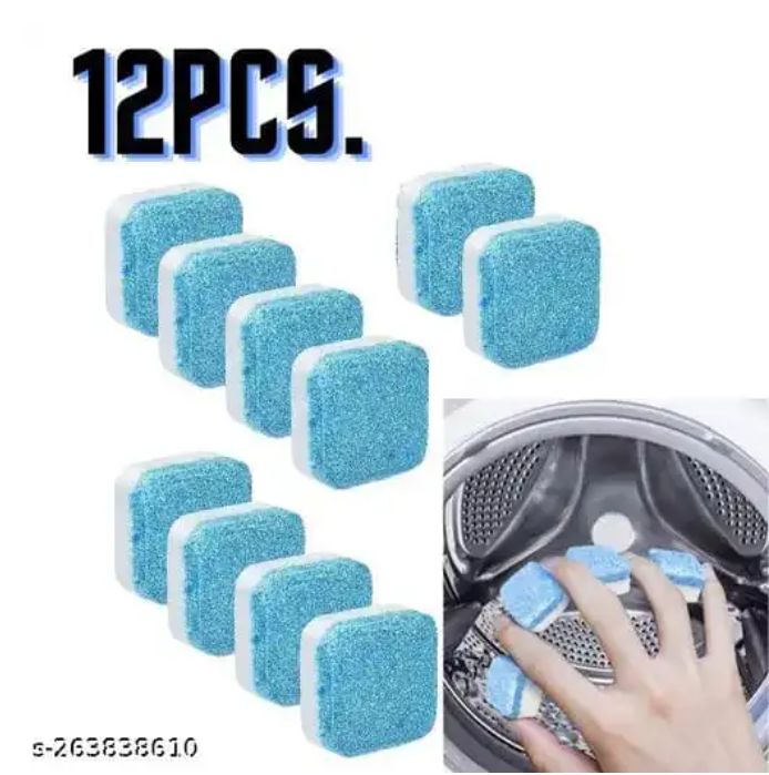 12PCS Washing Machine Cleaning Tablets,Deep Clean, Odor Remover & Limescale Descaler for Front & Top Load Washers