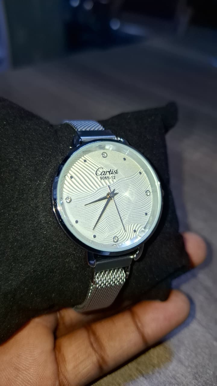 Cute Magnetic Ladies Watch Stainless Steel Mesh Strap, Mechanical Wristwatch, Elegant Fashion Watch for Women