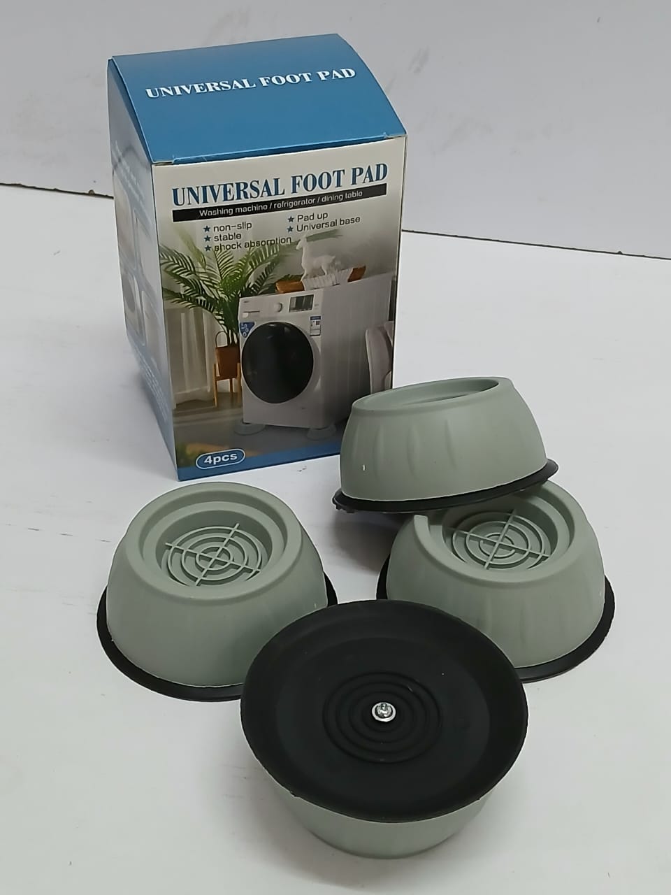 4-Piece Washing Machine Anti-Vibration Pads – Non-Slip Shock Absorber, Protects Floors, Reduces Noise, Durable Rubber, Easy to Install, Universal Fit for Washer, Dryer, Home Appliance Stability