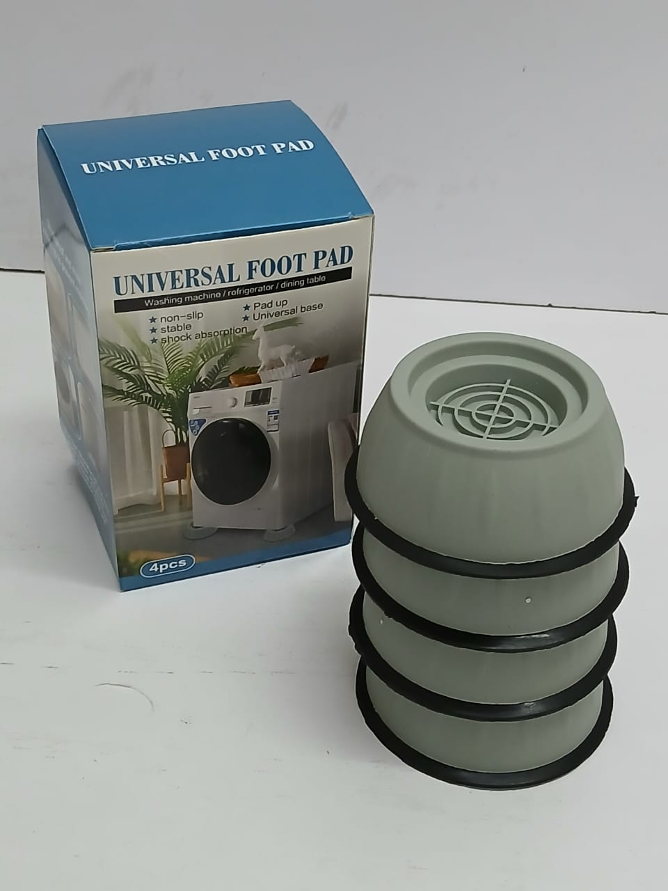 4-Piece Washing Machine Anti-Vibration Pads – Non-Slip Shock Absorber, Protects Floors, Reduces Noise, Durable Rubber, Easy to Install, Universal Fit for Washer, Dryer, Home Appliance Stability