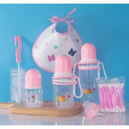 Baby Feeding Set Complete Infant Feeding Kit with Two Bottles Bib Pacifier Bottle Brushes and Hygiene Ear Buds Safe Baby-Friendly Materials